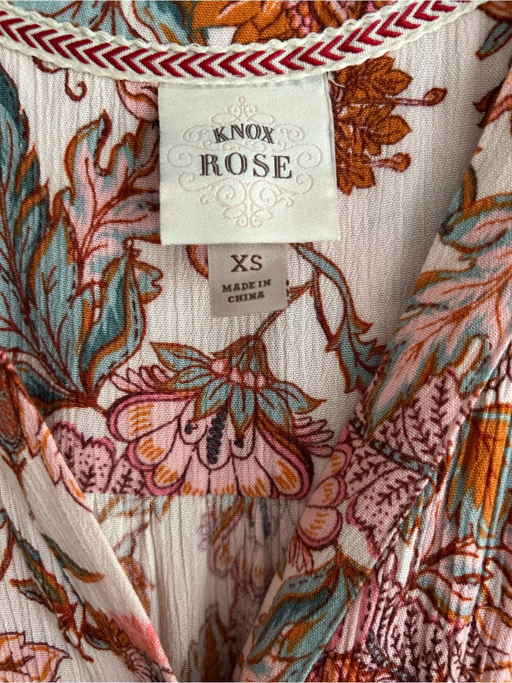 Knox Rose Cream Maxi Dress with Rust & Pink Floral Print Sz XS - Picture 3 of 4